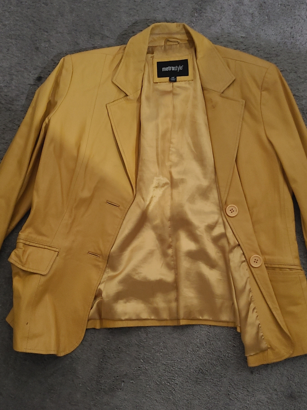 metrostyle Mustard Yellow Tailored Blazer Jacket